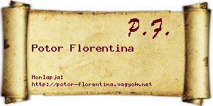 Potor Florentina névjegykártya